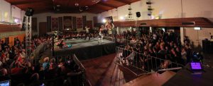 a Panorama, showin a typical Riot city Wrestline event